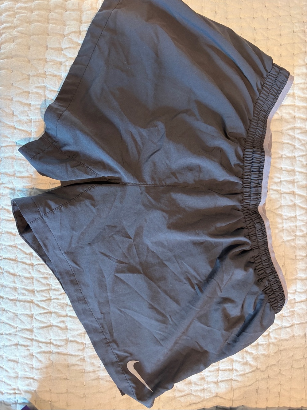 2 Pair - Nike Women’s Dark Gray Athletic Shorts with White Trim